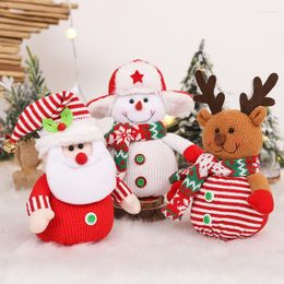 Christmas Decorations Merry Candy Bag Santa Gift Snowflake Drawstring For Home Year 2022 Noel Presents