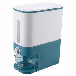 Storage Bottles 22.5 Lbs Rice Dispenser Bucket Box Large Sealed Grain Container With Lid Measuring