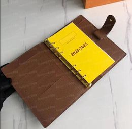 Genuine Leather 7A Quality Notebook Wallets Bags Holder Credit Case Book Cover Fashion Diary Small Ring Agenda Planner Notebooks With Dust Bag and Box