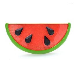 Brooches Wuli&baby Watermelon For Women Unisex Enamel Fruits Party Office Brooch Pin Gifts