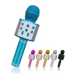 WS-858 Wireless Speaker Microphones Portable Karaoke Hifi Bluetooth Player For XS 6 6s 7 ipad iphone Samsung Tablets PC