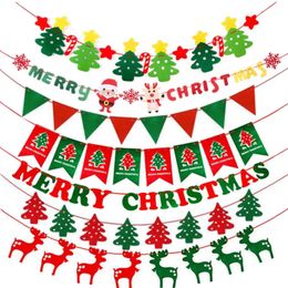 Christmas Banner Pull Flag Decoration Hanging Flag Alphabet Colour Flag Draw Christmas Holiday Party Decoration Supplies A12