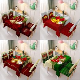 Table Cloth Christmas Decoration Snowflake Pattern Waterproof Rectangular Tablecloth Xmas Decor Kitchen Dining Chair Covers