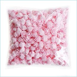 Decorative Flowers Wreaths Decorative Flowers Wreaths Artificial 50/100/200Pcs 3 5Cm Foam Roses Diy Teddy Bear Gifts For Valentine Dhjib