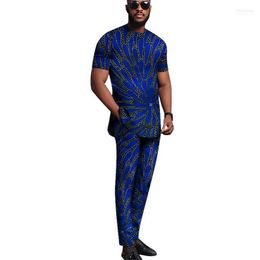 Men's Tracksuits Men's Mohammedanism Suits Short Sleeve Tops With Pants Fashion Customized African Wedding Occasion Male Festival