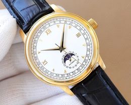 Orologio meccanico da uomo quadrante oro 40mm 2824 super movimento carica completamente automatica funzione fasi lunari specchio zaffiro orologi impermeabili per il tempo libero