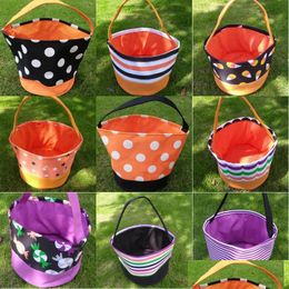 Other Festive Party Supplies Halloween Party Bucket Polka Dot Bat Striped Polyester Candy Collection Bag 12 Designs Trick Or Treat Dhx8F