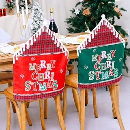 Chair Covers LuanQI 2022 Christmas Red Green Alphabet Cloth Seat Cover Decorations For Home Noel Navidad Year 2023