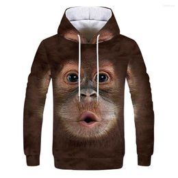 Men's Hoodies Orangutan 3D Printing Spring Men And Women Creative Hoodie Animal Pattern Cartoon Pullover Street Fashion Wearing Style