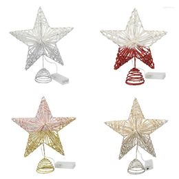 Christmas Decorations Tree Top Star Led Light Glitter Xmas Trees Topper Ornament For Home Festival Party Decoration Holiday Gift Supplies