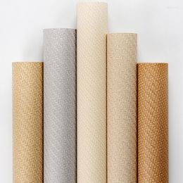 Wallpapers Modern Solid Colour Straw Waterproof PVC Wall Paper Roll Grey Living Dining Room KniPaper Contact