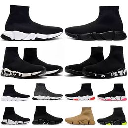 2023 Triple Black S Knit Boots Mens Women Balencaigas Graffiti White Sole Designer Sock Shoes New Neon Pink Brown Vintage Beige Navy Sneakers Platform Trainer Dhgate