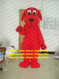 Cool Red Doggie Clifford Dog Puppy Mascot Costume Adult Size With Bright Clear Eyes Black Big Nose Red Skin Fat Belly No.5662