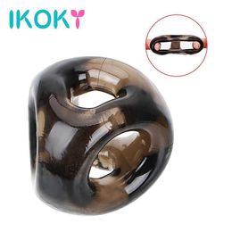Sex toys masager Massager cockrings Ikoky Scrotal Binding Penis Delay Ejaculation Silicone Toys for Men Male Elastic Cock Ring Adult Products Shop 3DA4