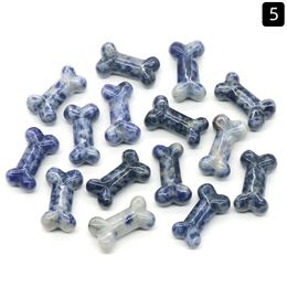 Wholesale Natural Crystals Dog Bone Sodalite Gemstone Bone Statue Crystal Crafts For Sale