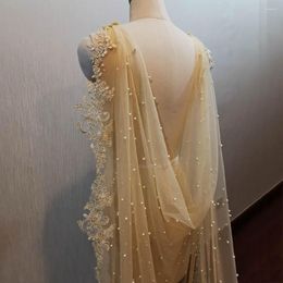 Wraps Champagne Pears Wedding Bolero 2 Meters Long Lace Bridal Cape Beautiful Shoulder Veils Accessories