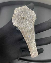 Armbanduhren D5 Luxus Herrenuhr 4130 Uhrwerk Uhr für Männer 3255 Montre de Luxe Uhr Mosang Stein vereist VVS1 GIA Diamantuhren Armbanduhr Mechanical2PYH