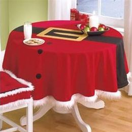 Table Cloth 148CM Christmas Round El XMAS Tablecloth Wedding Party Banquet Cover Home Textiles