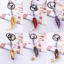 Fish Keychain Pendant Lucky Animal Car Key Chains Rings Women Girls Bag Charms Goldfish Pendant Jewellery Hangings Accessories