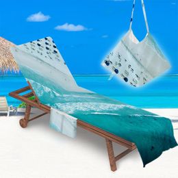 Chair Covers Summer Microfiber Recliner Beach Cover Towel Fashion Print Lazy Lunger With Pocket Sunbathing Mat