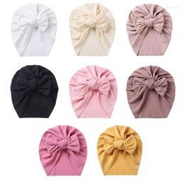 Hair Accessories 1Pc Baby Girl Turban Bow Hats Breathable Hat Headdress W/ Pure Colour Comfort Beanie Skin Friendly Hand Wash Born Head