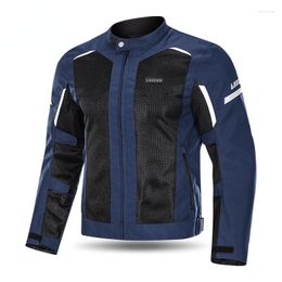 Racing Jackets Couple Style Mesh Motorcycle Riding Jacket Reflective Breathable Protective Safety Clothing With Removable Gear Coats