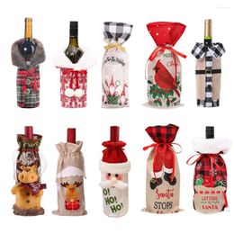 Christmas Decorations Gift Bags Holder Wine Bottle Cover Decor For Home Navidad Noel Ornaments Xmas Year 2022