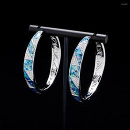 Hoop Earrings TIRIM Abalone Shell Big For Women Crystal Cubic Zirconia Dubai Earing Fashion Trendy Jewellery Accessories Gifts