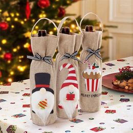 Christmas Decorations Year Gift Wine Bottle Cover For Home Dining Table Bag Party Supply Decoration