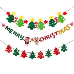 Christmas Banner Pull Flag Decoration Hanging Flag Alphabet Color Flag Draw Christmas Holiday Party Decoration Supplies By Air A12