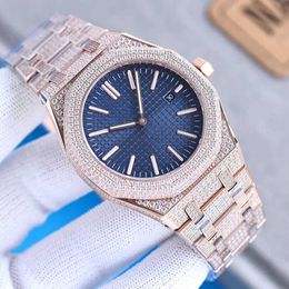 Wristwatches Handmade Of Diamonds Watch Mens Automatic Mechanical Watch 41mm With Diamond-studded Steel Sapphire Busins Wristwatch Montre de LuxeS54BOZ34