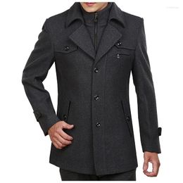 Men's Jackets Men's 2022 Fashion Men Wool & Blends Mens Casual Business Trench Coat Leisure Overcoat Male Punk Style Coats Jackets#g4