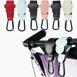 Stroller Parts 1/2pcs PU Leather Baby Hook Pram Bicycle Shopping Cart Organiser Drop-proof Diaper Bag Holder Infant Travel Accessories