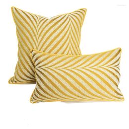 Pillow Luxury Yellow Stripe Cover Couch Decorative Case Art Home Modern Simple Geometric Jacquard Sofa Chair Coussin