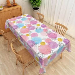 Table Cloth Kawaii Pink Golden Glitter Spots Tablecloth Love Heart Pattern Kid Birthday Party Decor Kitchen Coffee Picnic Mat