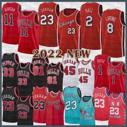 NEW Basketball Jersey 33 91 8 Michael Lonzo Ball Demar DeRozan Derrick Rose 23 2 11 1 Scottie Pippen