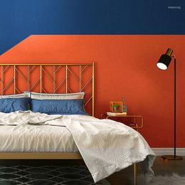 Wallpapers Modern Long Fiber Plain Solid Color Wall Paper Royal Blue Orange For Living Room Bedroom Background Non Woven Papel Contact