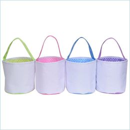 Other Festive Party Supplies Easter Bunny Basket Blank Polyester Cloth Candy Egg Baskets For Spring Party Kids Toys Drop Delivery Dhwde