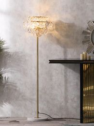 Floor Lamps Light Luxury Crystal Post-Modern Living Room Study Bedroom All-Copper Lamp