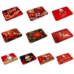 Carpets Merry Christmas Door Mat Santa Claus Reindeer Pattern Bathroom Water Absorption Area Rug Entrance Kitchen Floor Carpet