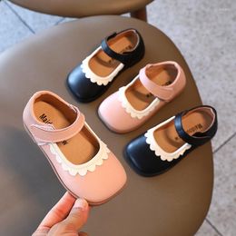 Athletic Shoes Children Princess For Girls Kids Sneakers Flower Cut Soft Sweet Spring Autumn Toddlers Girl Leather Flats Square Toes Cute