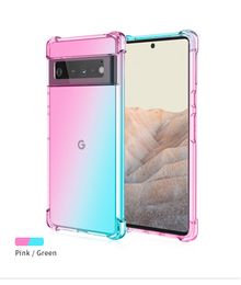 Airbag Phone Cases For Google Pixel 7 6 6A 5A 5 4 Pro XL 5G Gradient Airbag Shockproof TPU Case Cover