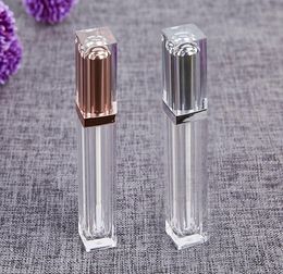 8ml Lip Gloss Tubes bottle Containers Clear Mini Refillable Lip Balm Bottles with Lipbrush Gold/Silver Lid for DIY Sample Travel SN