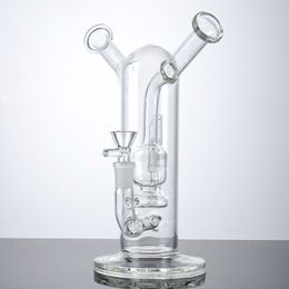 Splashguard Hookahs Double Glass Bong Sidecar Neck Dab Rigs Oil Rig Inline Perc Percolator Both Herbs And Concentrates With Bowl Nail Dome WP2285