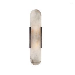 Wall Lamp Modern Natural LED Marble Light Fixtures Parlour Bedroom Sconce Stairs Minimalist Home Luminaria