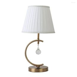 Table Lamps USB Study Room Desk Light White Fabric Shade Chrome Body Bedroom Living Crystal Hanging Lights