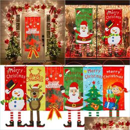 Christmas Decorations Christmas Decorations 1Pcs Porch Door Banner Santa Claus Snowman Merry Hanging Flag Ornament For Home Decor Na Dhjwr