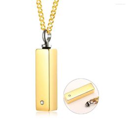 Pendant Necklaces Cremation Jewellery For Ashes Cube Necklace Urn Minimalist Vertical Bar Stainless Steel Memorial Keepsake