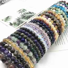 Strand 6 MM Lovers Eight Planets Natural Stone Bracelet Universe Yoga Chakra Galaxy Solar System Beads Bracelets For Men Women Jewellery