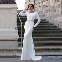 Wedding Dress Elegant Satin Mermaid Dresses With Pockets For Women Long Pleated Custom Lace Up Back Side Slit Sweetheart Bridal Gown